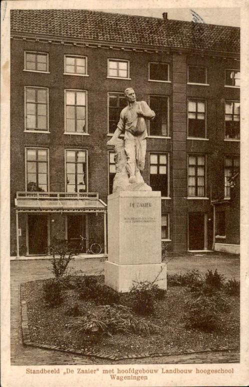 Standbeeld "De Zaaier" - Landbouw Hogeschool Wageningen, Verzamelen, Ansichtkaarten | Nederland, Gelopen, Gelderland, Voor 1920