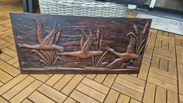 Antieke schilderij met vogels  beschikbaar voor biedingen