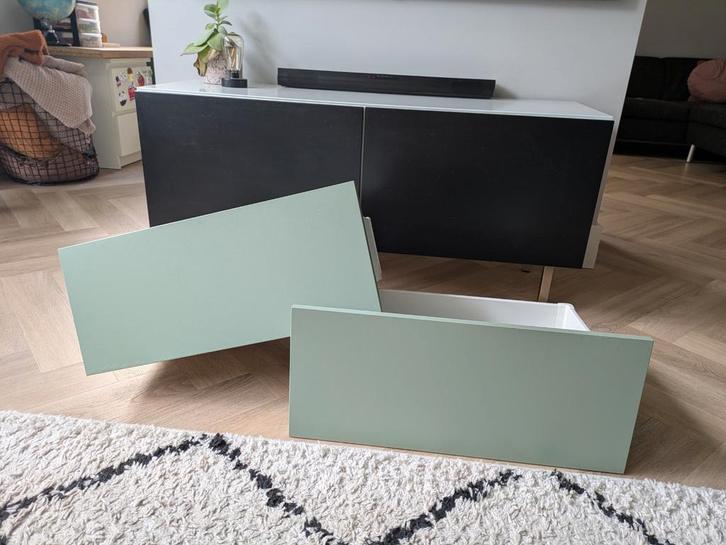 BESTÅ Tv-meubel lades 2 stuks groen, Huis en Inrichting, Kasten | Ladekasten, Zo goed als nieuw, Minder dan 100 cm, 25 tot 50 cm