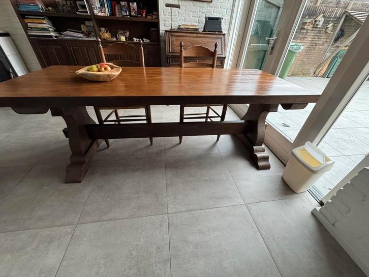 Eetkamertafel massief Eiken, Antiek en Kunst, Antiek | Meubels | Tafels, Ophalen of Verzenden