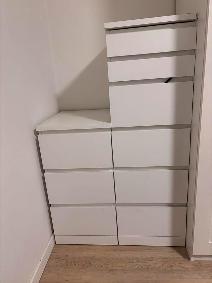IKEA Malm Kast Wit - Zes Lades, Huis en Inrichting, Kasten | Ladekasten, Zo goed als nieuw, 100 tot 150 cm, 50 tot 100 cm, 25 tot 50 cm
