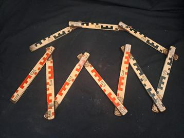 antique Vintage folding measuring stick 2m 10 sections 15 beschikbaar voor biedingen