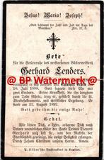 oUD  Lenders Gerhard 1860 Kevelaer 1892 x Erbem - 23176, Bidprentje, Ophalen of Verzenden