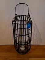 Windlicht met kaars, 25 tot 50 cm, Zwart, Nieuw, Ophalen of Verzenden