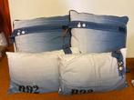 4 kussens marine look blauw, Ophalen of Verzenden, Gebruikt, Blauw, Vierkant