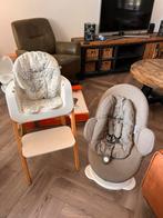Stokke Steps kinderstoel + baby bouncer + kussentje, Ophalen of Verzenden, Gebruikt, Meegroeistoel