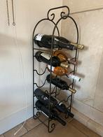 Zwart metalen wijnrek, Huis en Inrichting, Woonaccessoires | Wijnrekken, Ophalen, Gebruikt, Metaal, 5 tot 15 flessen