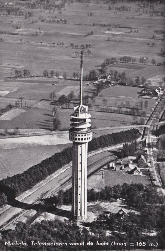 GA1500 Televisietoren vanuit de lucht 165 Hoog Markelo 1968, Verzenden, 1960 tot 1980, Gelopen, Overijssel