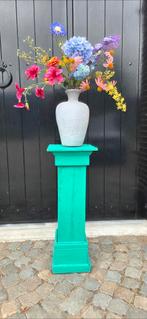 Groene houten zuil / pilaar / sokkel - 90 cm hoog, Ophalen, Gebruikt