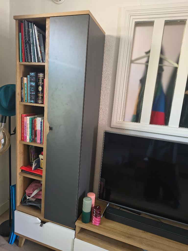 TV meubel en boekenkast set, Huis en Inrichting, Ophalen, Gebruikt, 100 tot 150 cm, Minder dan 100 cm