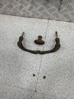 Antieke bronzen deurgreep en knop, Ophalen of Verzenden, Gebruikt, Koper of Messing, Klink of Kruk