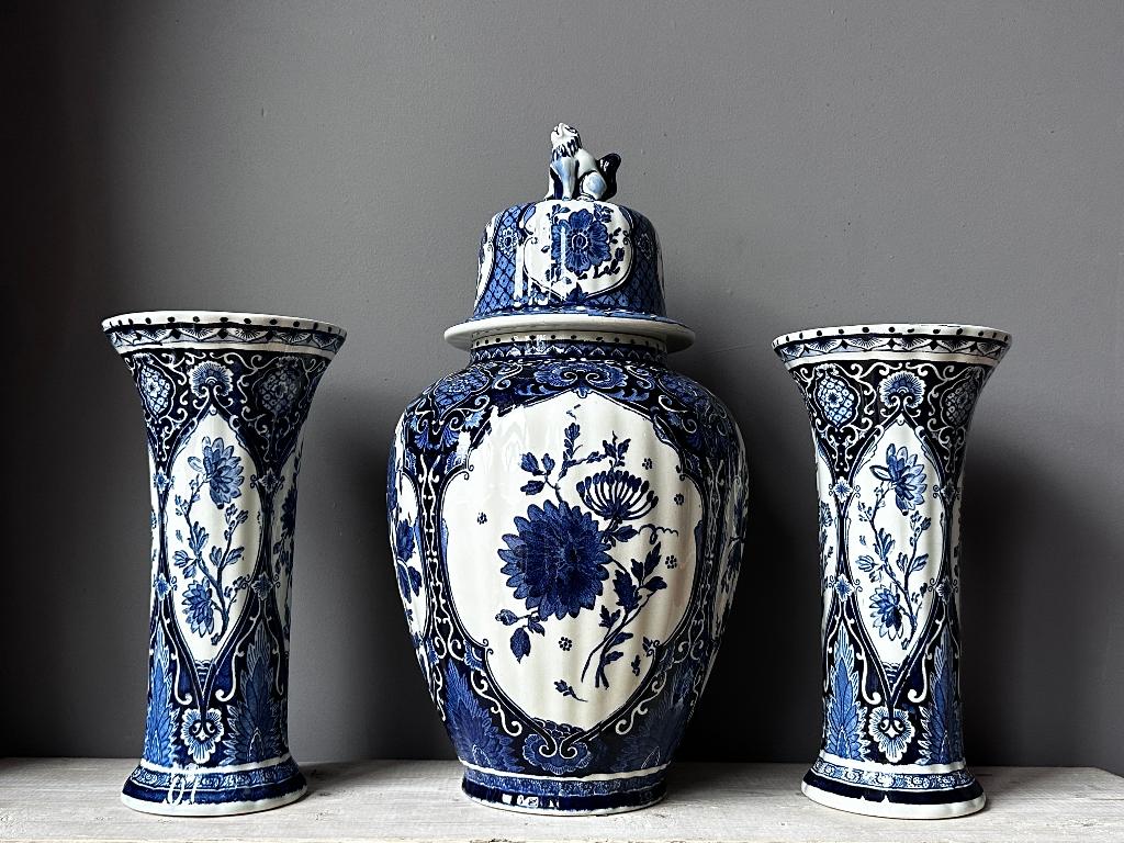 Delfts blauw kaststel royal Spynx by Boch in super conditie, Antiek en Kunst, Ophalen