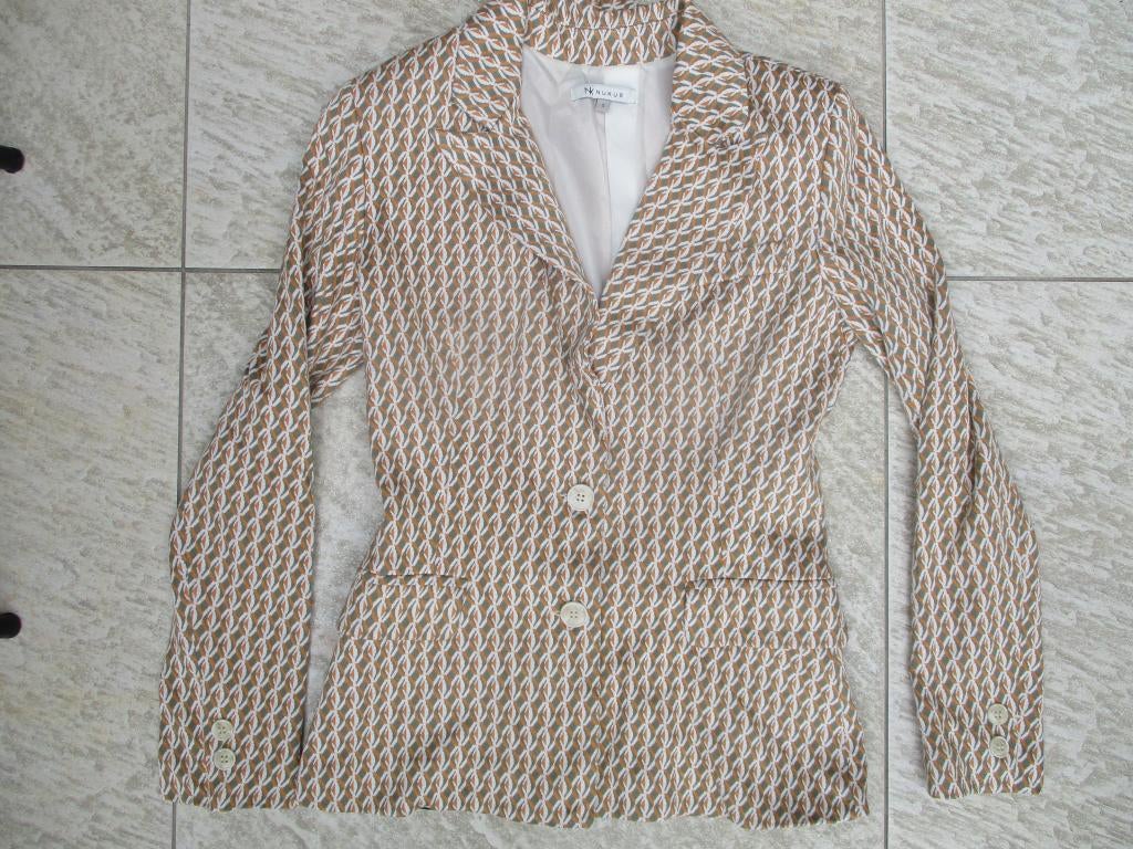 Nukus blazer jasje ecru / groen / oranje maat S colbert jas, Overige kleuren, Ophalen of Verzenden, Zo goed als nieuw, Jasje