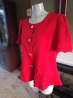 Nieuwe rode blouse drukknoop sluiting strik XXL, Verzenden, Nieuw, Maat 46/48 (XL) of groter, Rood