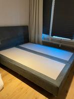 Tweepersoons boxspring bed met hoofdbord - Grijs, Ophalen, Gebruikt, Tweepersoons, 200 cm