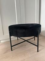 Zwarte velvet poef, Ophalen, Zo goed als nieuw, Rond, Minder dan 50 cm