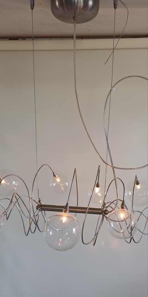 Harco loor design lamp big bubbles Kite 14 kristal bollen, Ophalen, Zo goed als nieuw, Glas, 75 cm of meer