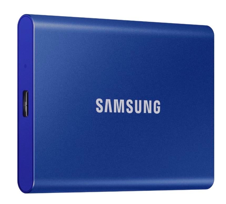 Samsung T7 Portable SSD 2TB Blauw, Computers en Software, Harde schijven, Gebruikt, SSD, Ophalen of Verzenden, USB