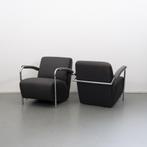 2x Leolux Scylla fauteuil - antraciet/grijze stof, Niet ingevuld, Niet ingevuld, Leer, Ophalen of Verzenden