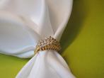 Ring maat 18.2/ 18.3 goudkleurig / rijnsteentjes, Met kristal, Overige kleuren, Verzenden, Zo goed als nieuw