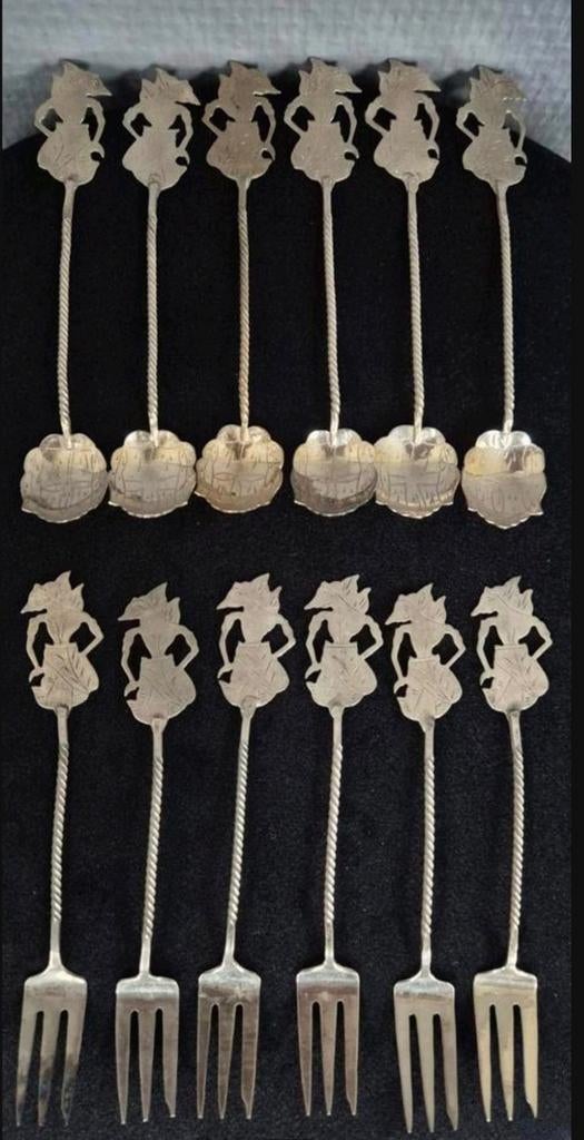 Wajang Indonesië lepeltjes Djokja zilver handgemaakt, Ophalen of Verzenden