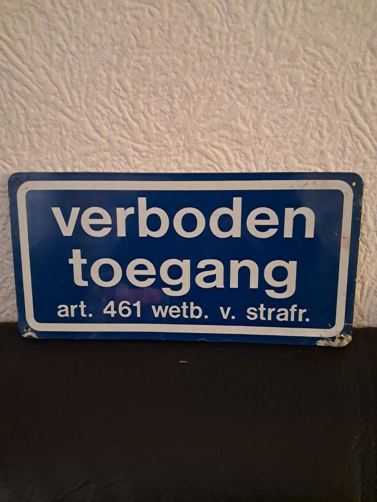 Groot aluminium bord 40x20cm VERBODEN TOEGANG, Verzamelen, Merken en Reclamevoorwerpen, Ophalen of Verzenden, Reclamebord