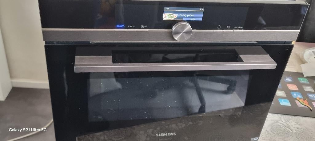 Siemens inbouw oven magnetron met wifi  model CM836GNB6, Gebruikt, Oven met grill, Inbouw, Hete lucht