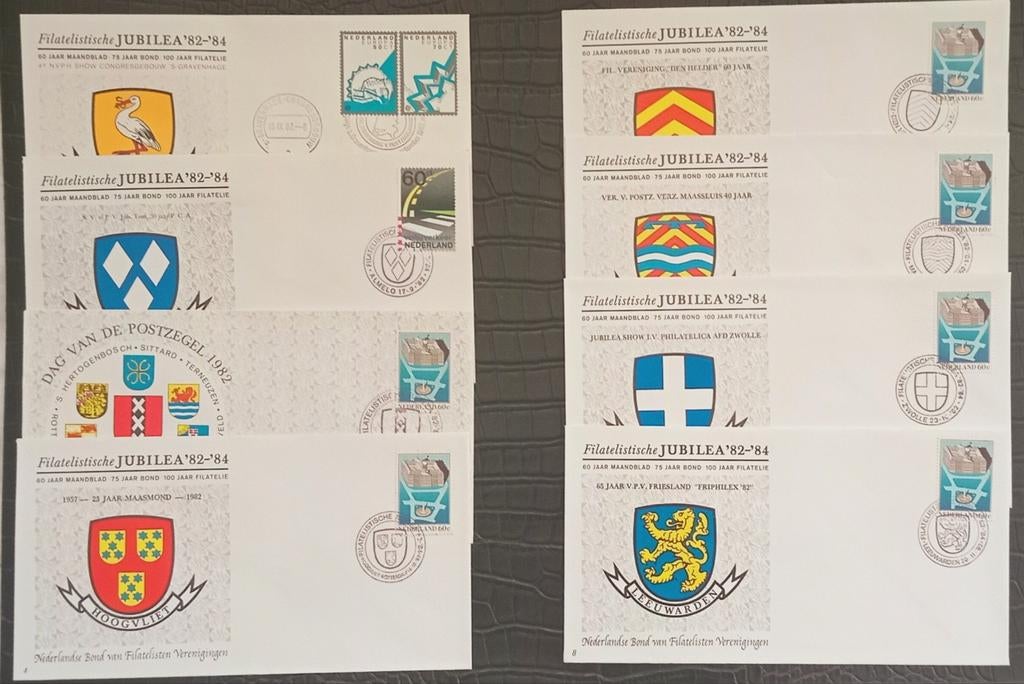 FDC Filatelische Jubilea '82 - '84 Nederland, Postzegels en Munten, Postzegels | Nederland, Ophalen of Verzenden