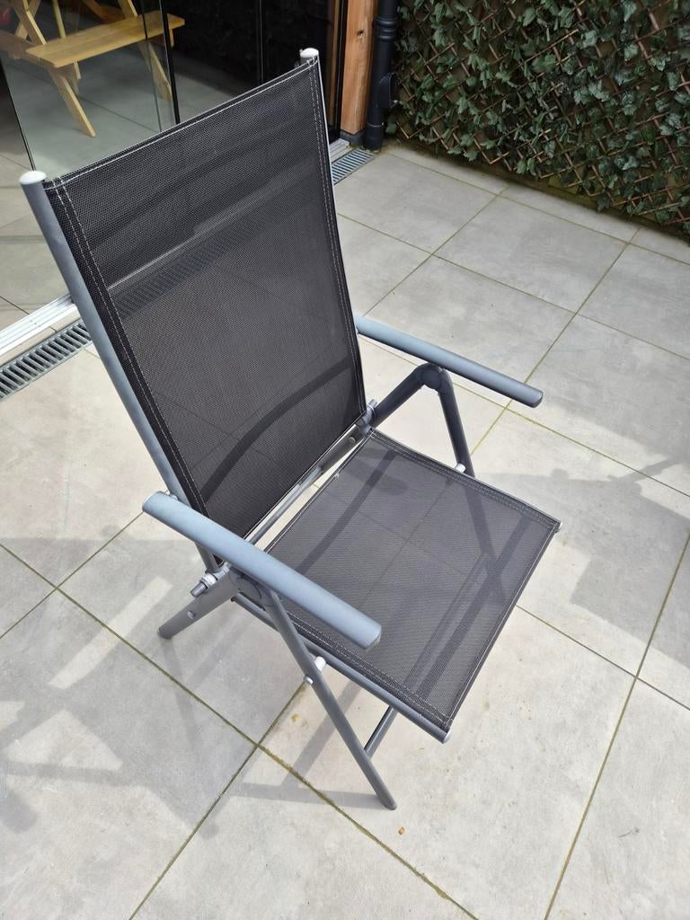 Set van 4 verstelbare tuinstoelen, Tuin en Terras, Tuinstoelen, Ophalen, Gebruikt, Aluminium, Verstelbaar