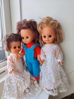 Drie vintage poppen uit de jaren '60-'70, slapende ogen, Ophalen of Verzenden, Gebruikt, Babypop