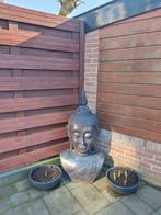 Groot Boeddha Hoofd Buste - Tuinbeeld Decoratie, Ophalen of Verzenden, Gebruikt