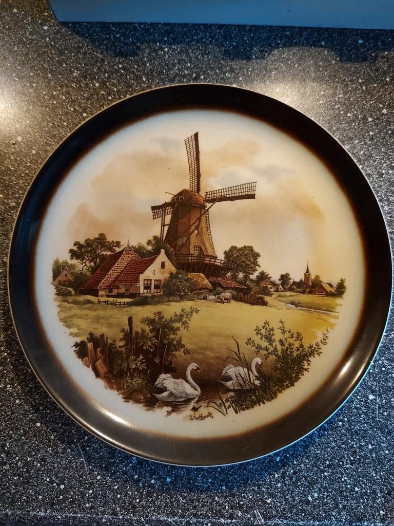 Decoratieve wandbord Royal Schwabap Hollandse molen, Ophalen of Verzenden