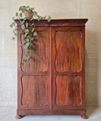 XL Antieke brocante Biedermeier meidenkast vintage hang kast, Ophalen of Verzenden