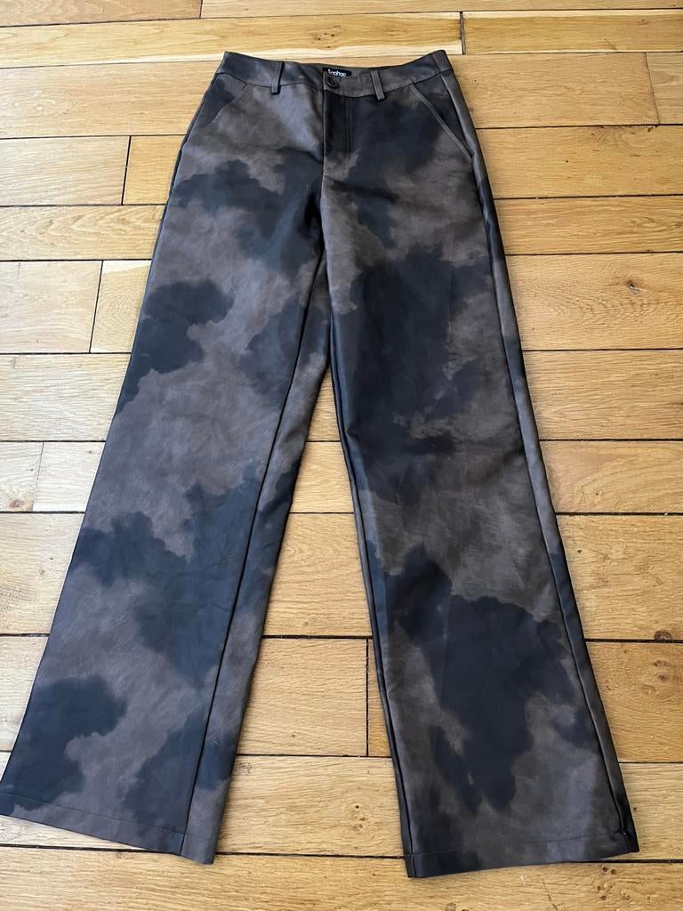 Leren broek Boohoo, Kleding | Dames, Bruin, Ophalen of Verzenden, Zo goed als nieuw, Maat 34 (XS) of kleiner