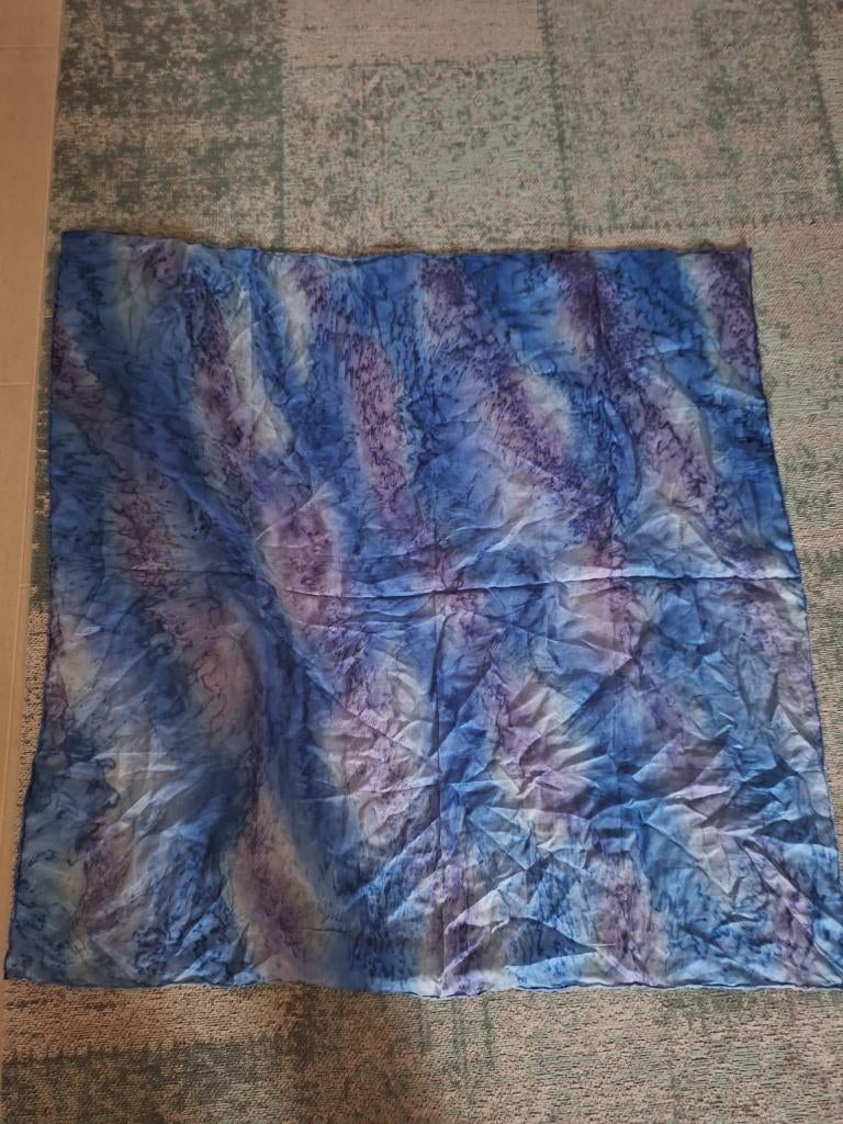 Zijden sjaal blauw, Verzenden, Nieuw, Maat 46/48 (XL) of groter, Sjaal