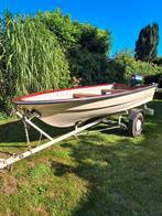 polyester visboot met motor en trailer, Ophalen, Gebruikt, Tot 10 pk, 3 tot 6 meter