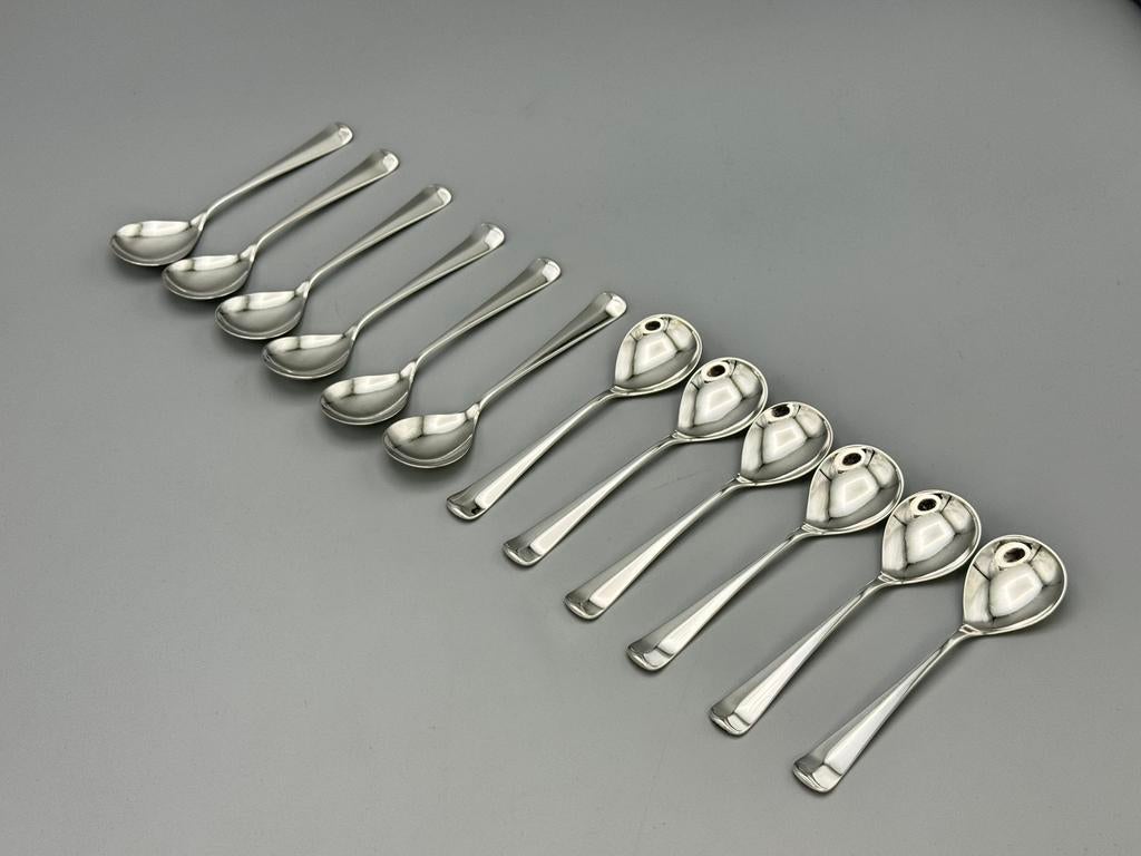 12 zilveren toespijslepels, Haags Lof, 1975, Ophalen of Verzenden, Zilver