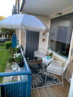 2 beach style tuinstoelen creme kleur, Ophalen, Gebruikt, Kunststof