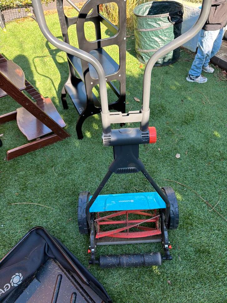 Grasmaaier met opvangbak - Handmaaier, Tuin en Terras, Grasmaaiers, Gebruikt, Handgrasmaaier, Minder dan 30 cm, Kooimesmaaier