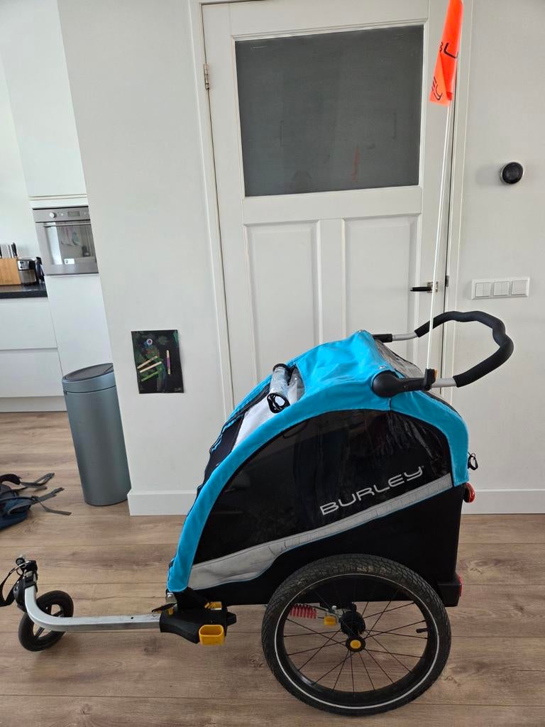 Burley D'Lite X Single fietskar, Ophalen, Opvouwbaar, Burley, Zo goed als nieuw