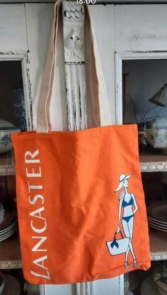 Vrolijke nieuwe oranje canvas Lancaster schouder tas 40x34, Verzenden, Nieuw, Oranje, Shopper