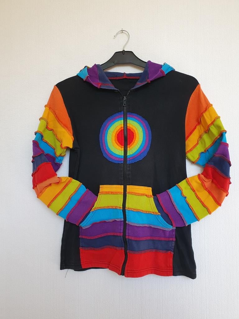 Regenboog hippie vest, Maat 38/40 (M), Overige kleuren, Ophalen of Verzenden, Onbekend
