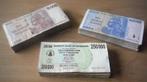 Zimbabwe 10.000, 250.000 en 10 miljoen, gebruikte biljetten., Verzenden, Zimbabwe, Setje