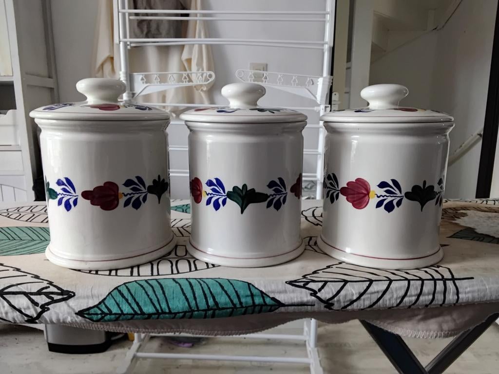 Royal Boch Boerenbont voorraadpotten, 3 stuks, Ophalen of Verzenden, Zo goed als nieuw, Overige materialen, Pot, Bus of Blik