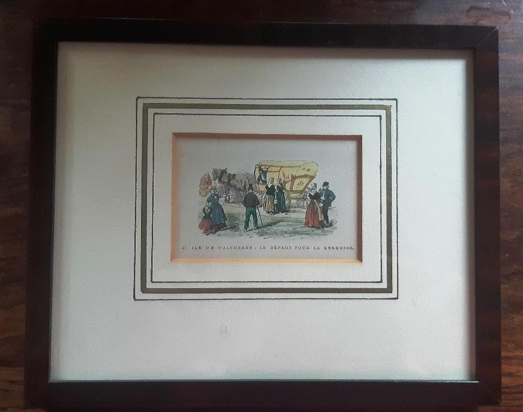Zeeland Walcheren klederdracht kermis:  houtgravure 1881, Dagelijks leven, 1800 - 1899, 17 cm, Ophalen of Verzenden