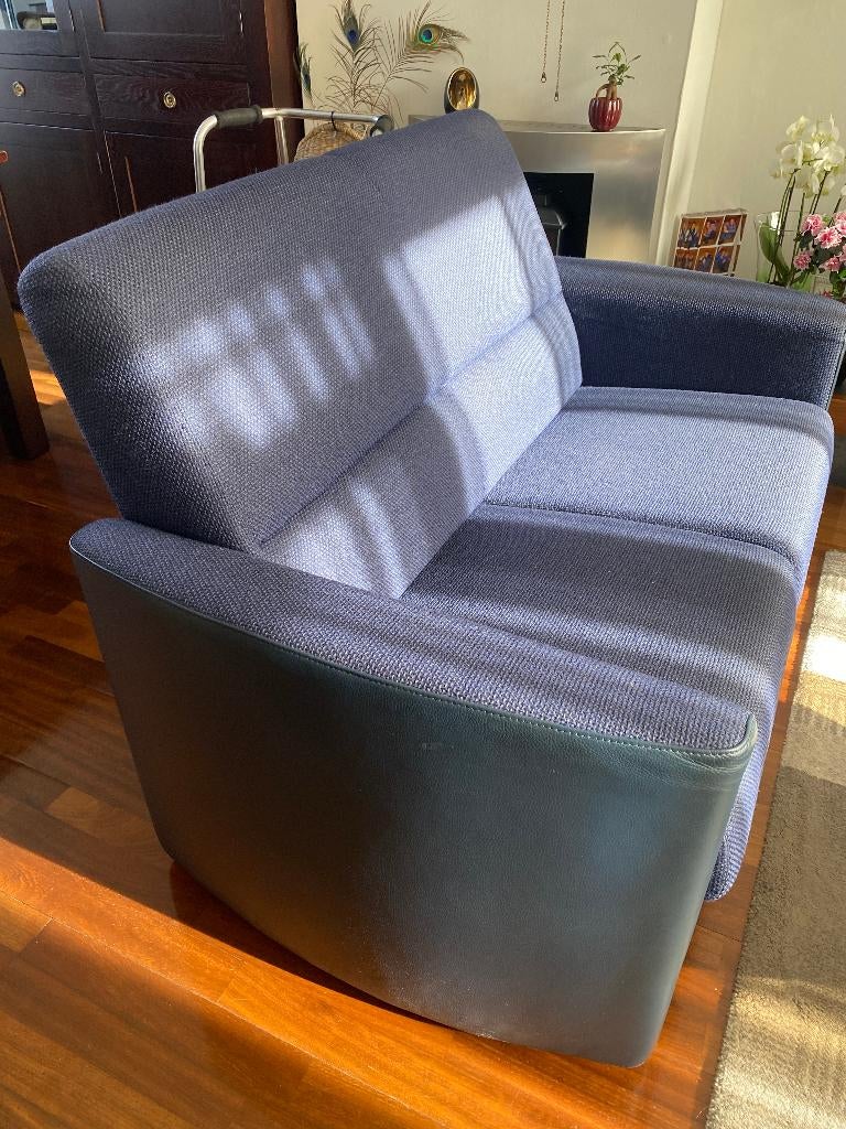 Bankstel (3 en 2 zits) blauw Nova Style, Huis en Inrichting, Banken | Bankstellen, Ophalen, Gebruikt, Overige maten, Nova Style