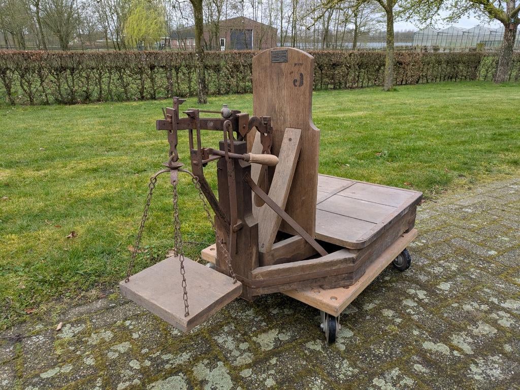 Antieke bascule weegschaal G.F.K. Brommeijer Amsterdam, Ophalen