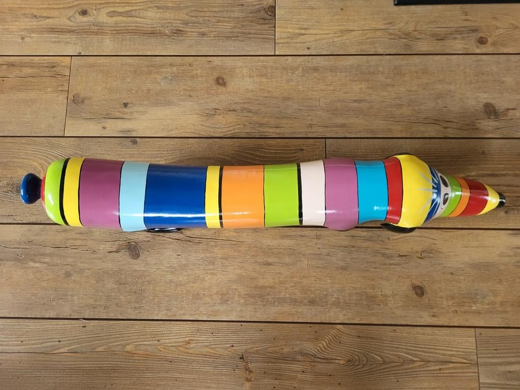 Kleurrijk kunstwerk van een teckel, Huis en Inrichting, Ophalen