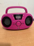 Draagbare Roze Radio CD Speler Bigben met USB / AUX / Licht, Ophalen of Verzenden, Zo goed als nieuw