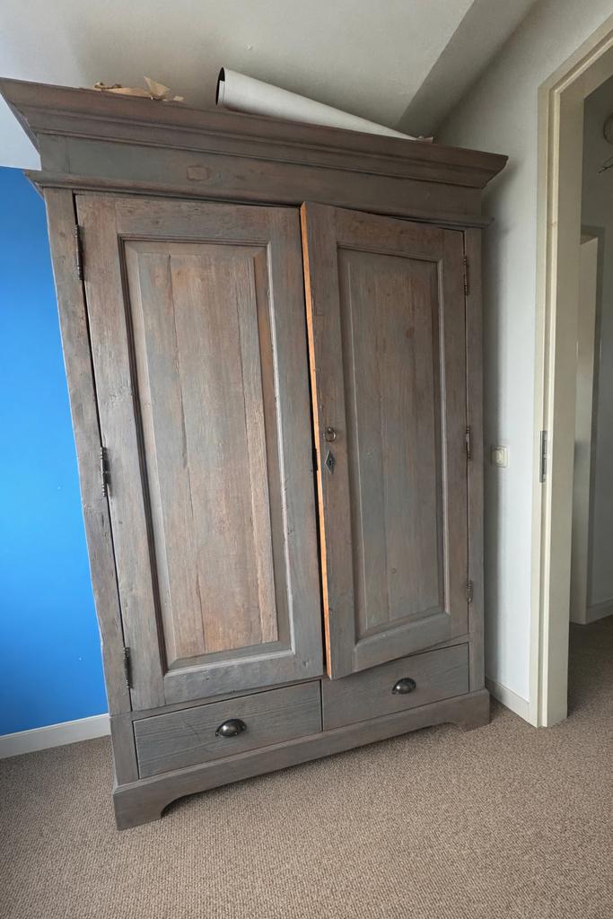 teak houten kast met planken en lades, Antiek en Kunst, Ophalen